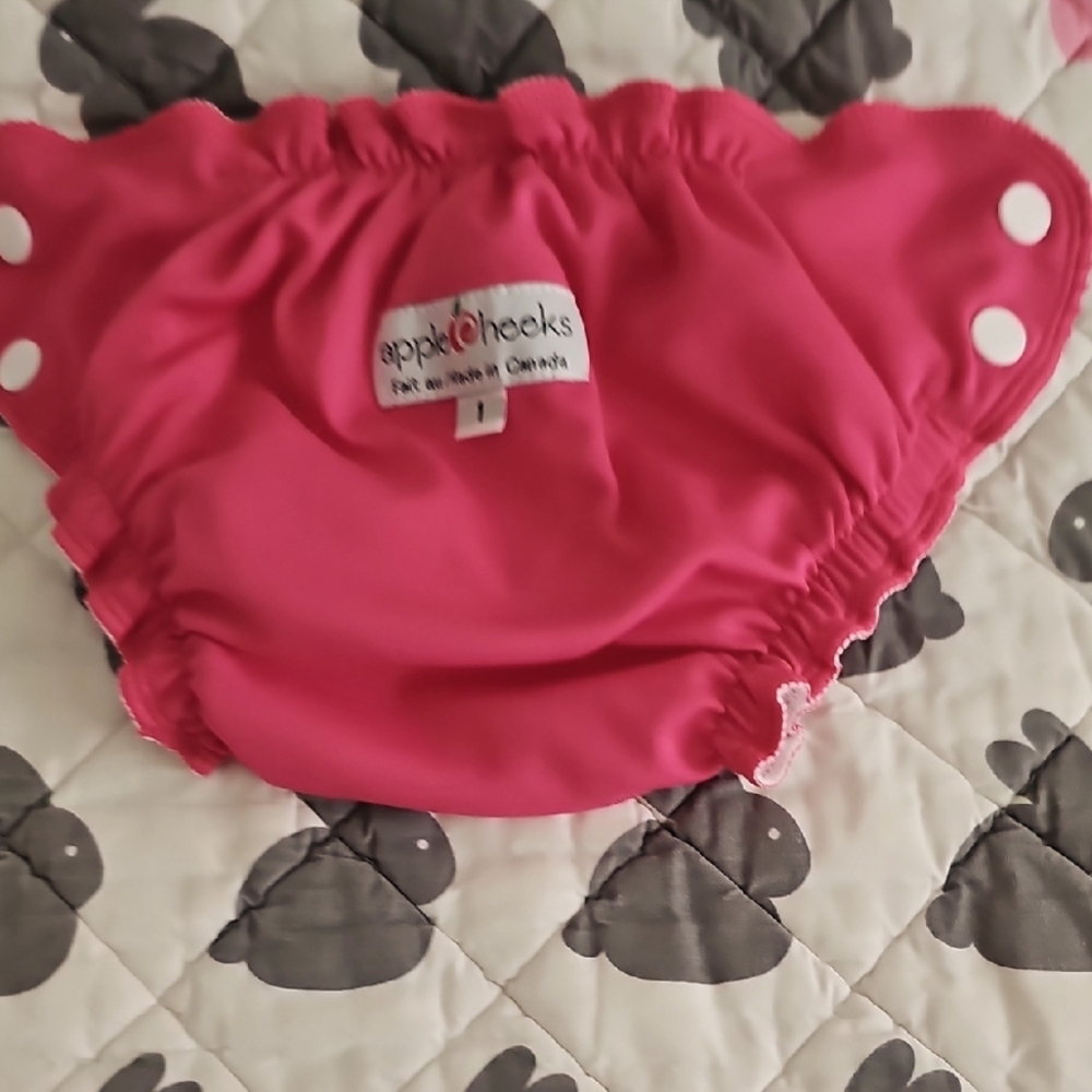 Apple Cheeks Seychelles 1 Reusable Snap Swim Diaper Or Cover Pink Nwot